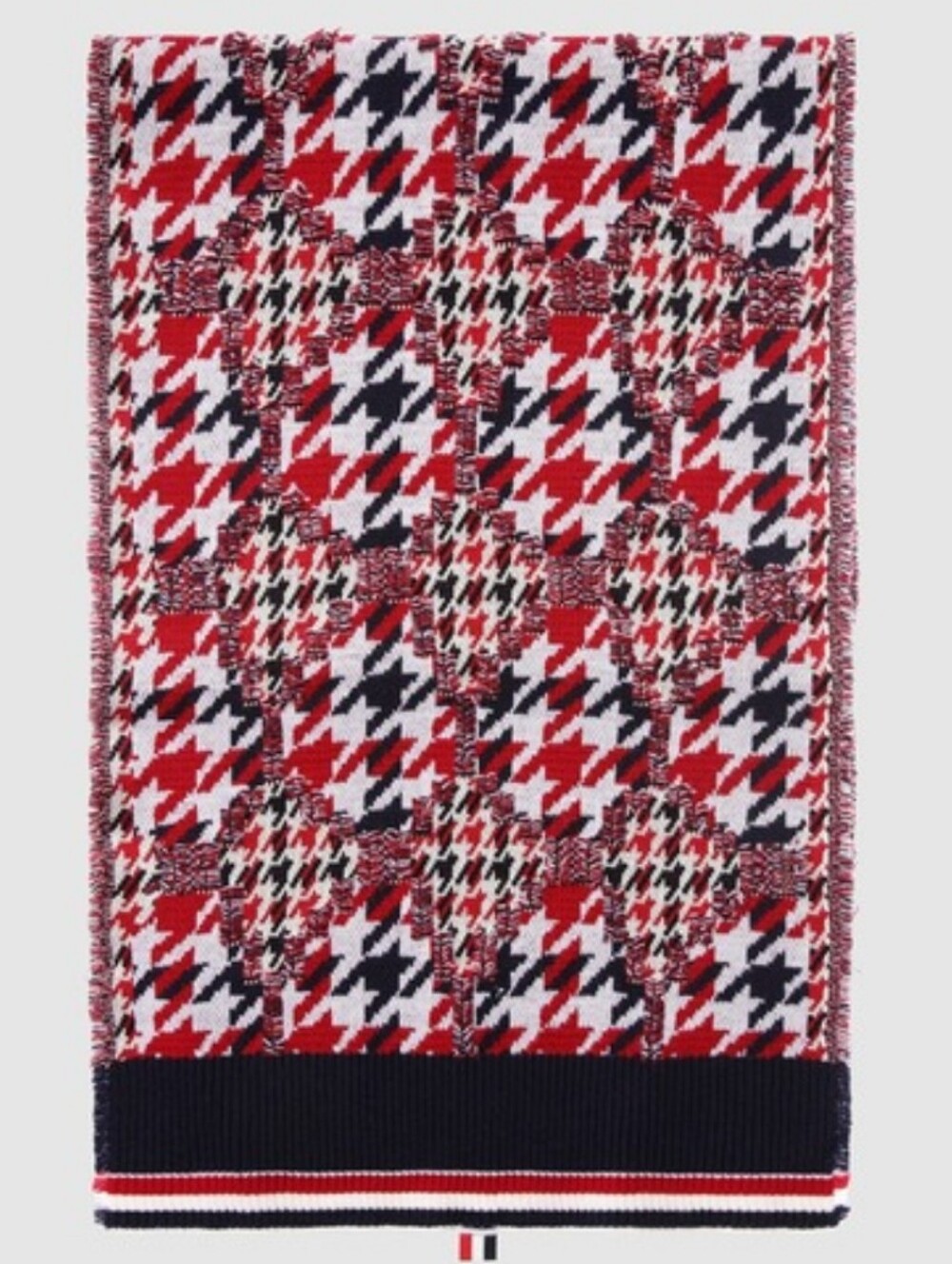 Thom Browne Houndstooth Wool-Blend Scarf w/ Tags - $1095 - Picture 3 of 11